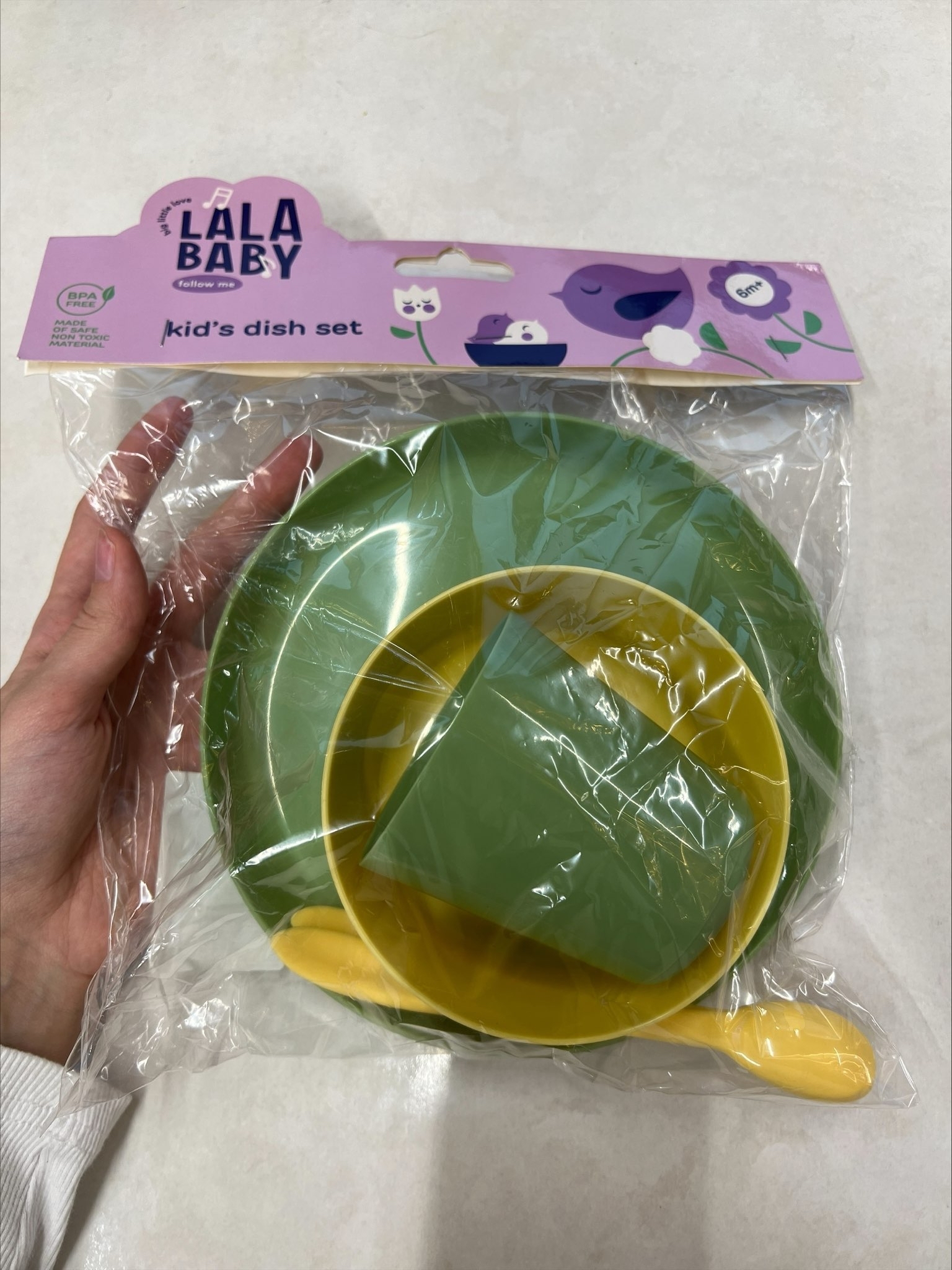 Фотография покупателя товара Детская посуда в наборе Lalababy Follow Me (тарелка, миска, стаканчик, 2 ложки), цвет розовый - Фото 2