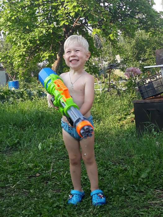 Фотография покупателя товара Водный пистолет «Вирус», с накачкой, 70 см, цвета МИКС - Фото 1