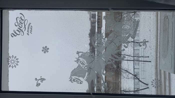 Фотография покупателя товара Наклейки на окна многоразовые «Новогодние птички», 50×70 см - Фото 16