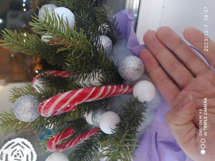 Фотография покупателя товара Фигурка для поделок и декора на проволоке «Шар», набор 15 шт., размер 1 шт. — 3×9 см, цвет серебро - Фото 1