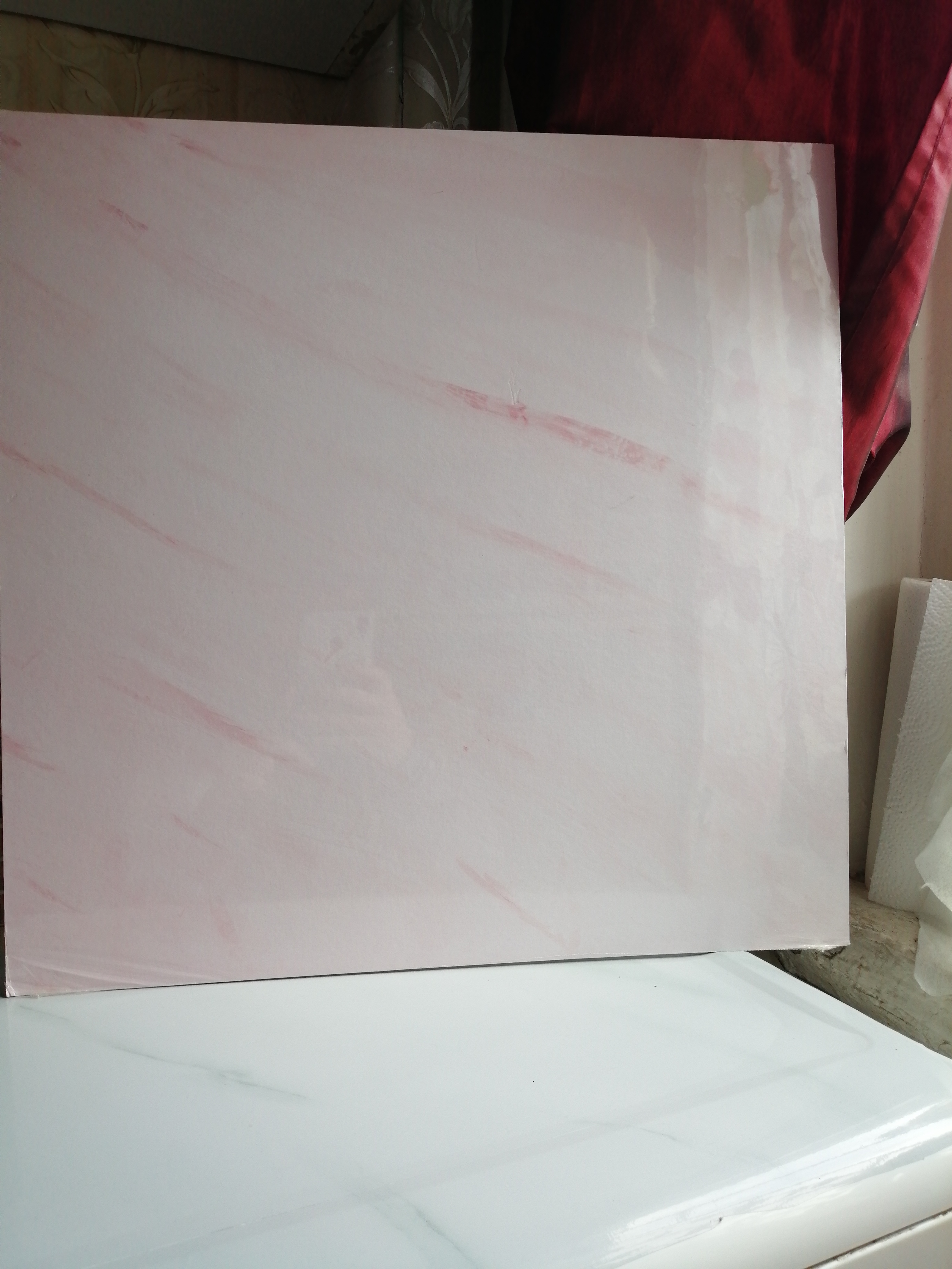 Фотография покупателя товара Фотофон двусторонний «Разводы - Розовая штукатурка» картонный, 45 х 45 см, 980 г/м² - Фото 11
