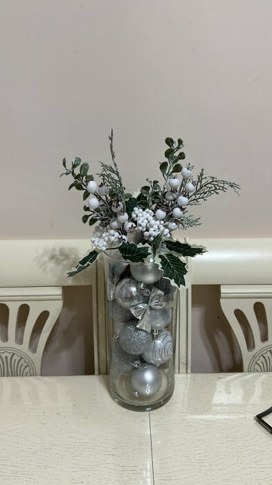 Фотография покупателя товара Еловая ветка декоративная «Зимнее волшебство. Грёзы», 26 см - Фото 1