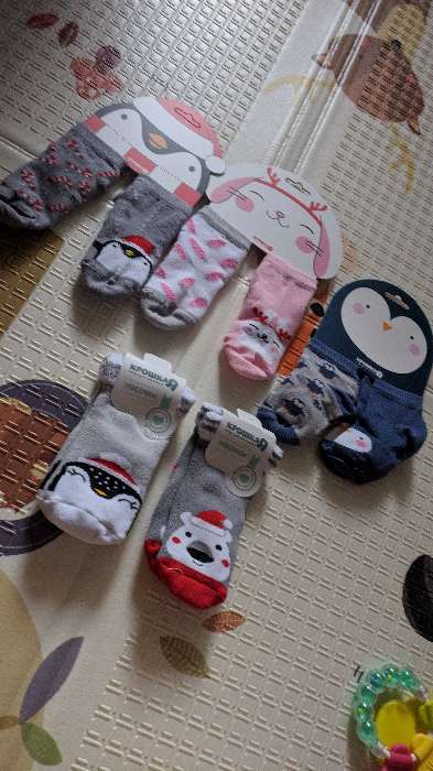 Фотография покупателя товара Набор новогодних детских носков Крошка Я «Пингвин», 2 пары, 8-10 см - Фото 1