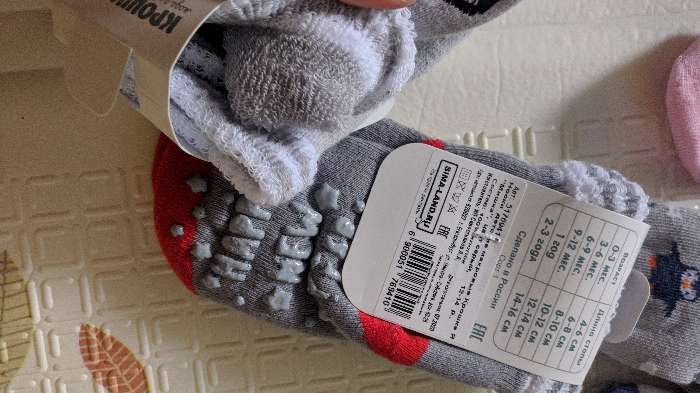 Фотография покупателя товара Носки новогодние детские Крошка Я «Пингвин», цвет серый, 10-12 см - Фото 4