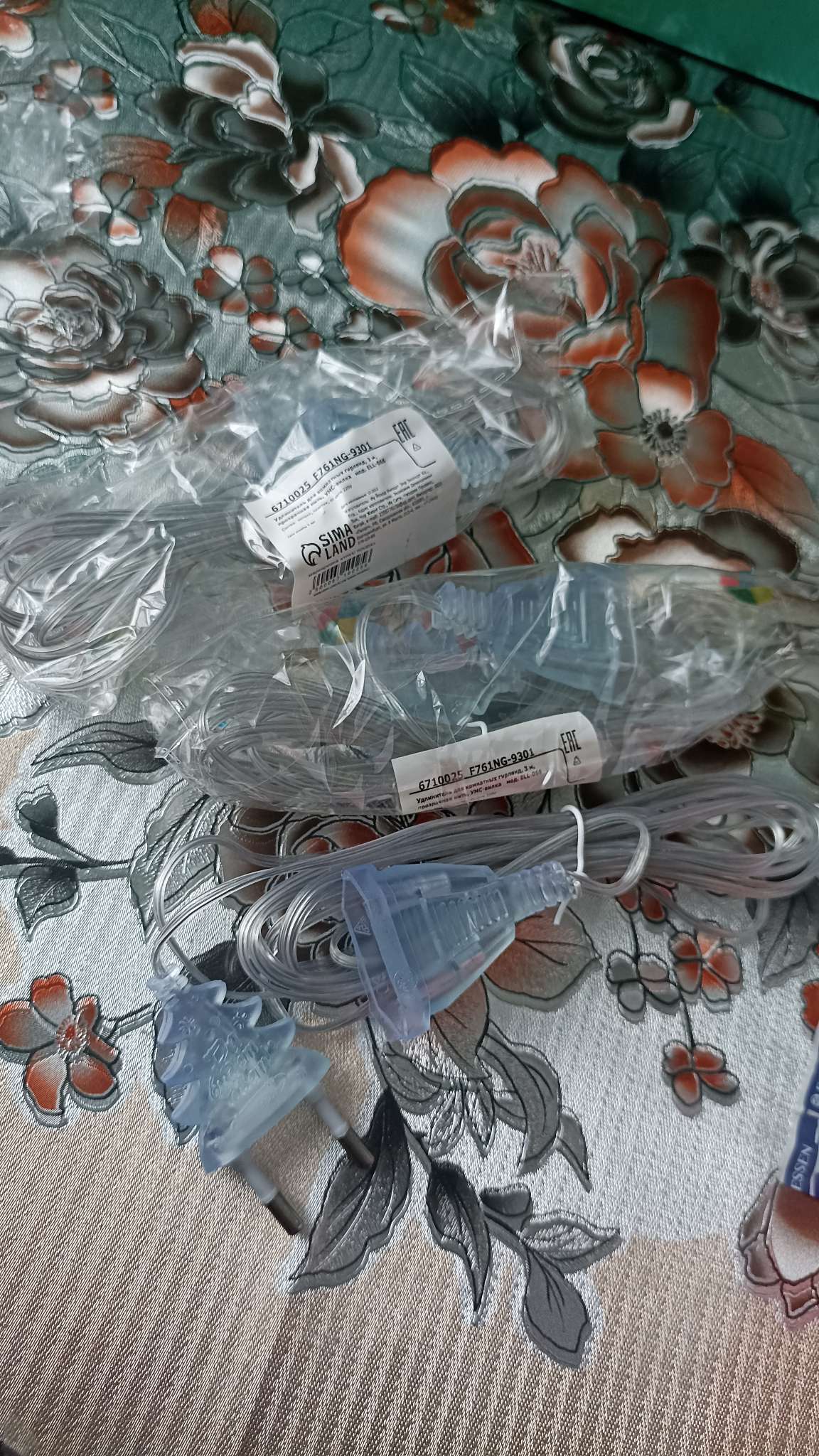 Фотография покупателя товара Удлинитель для комнатных гирлянд с выключателем, 3 м, прозрачная нить, УМС-вилка - Фото 1