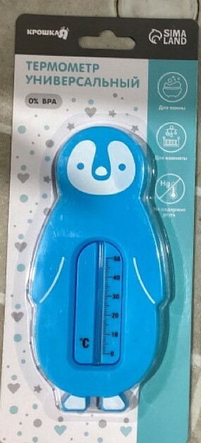 Фотография покупателя товара Термометр Детский, универсальный «Пингвин», цвет голубой - Фото 1