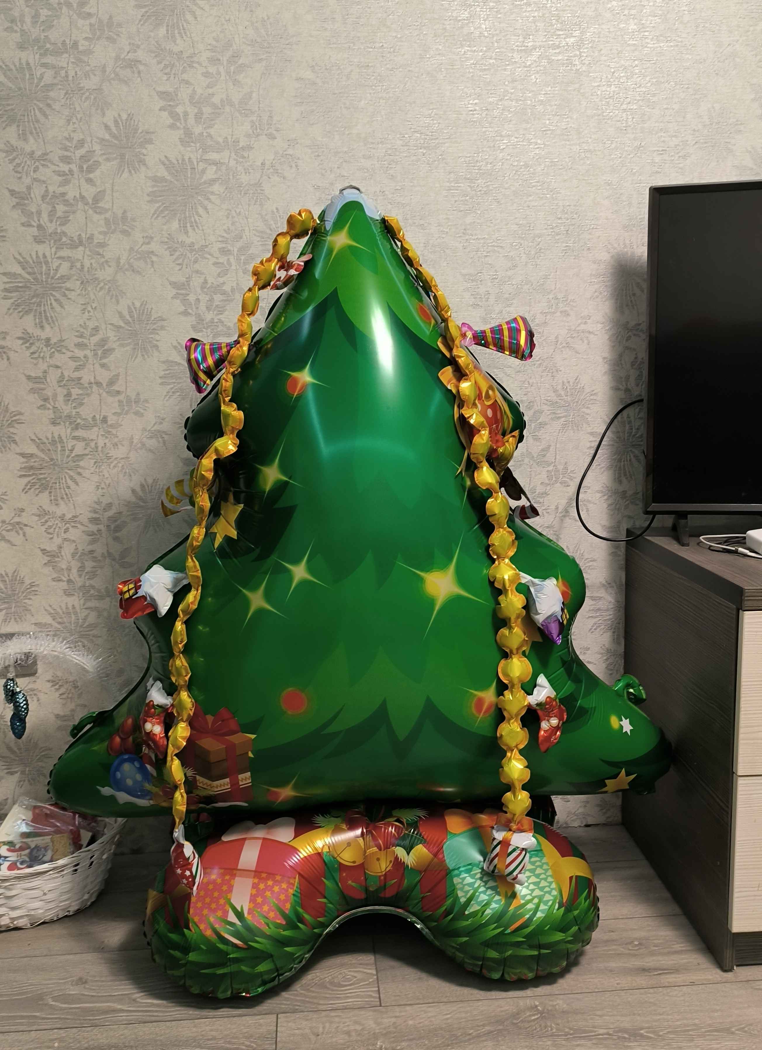 Фотография покупателя товара Воздушный шар фольгированный 51" «Новогодняя ёлка», под воздух - Фото 14
