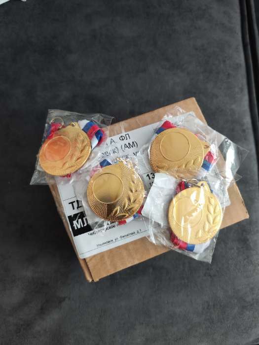 Фотография покупателя товара Медаль под нанесение 006, d= 5 см. Цвет золото. С лентой - Фото 1