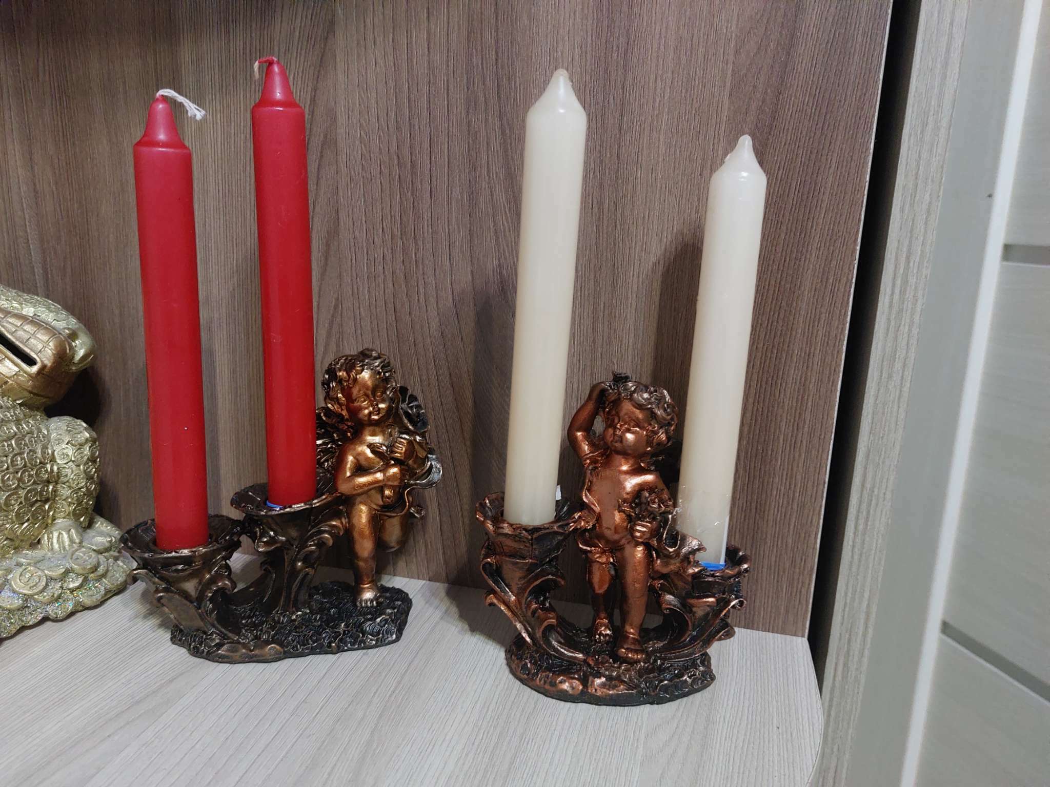 Фотография покупателя товара Подсвечник "Ангелочек", на две свечи, 11 х 5.5 х 12 см - Фото 1