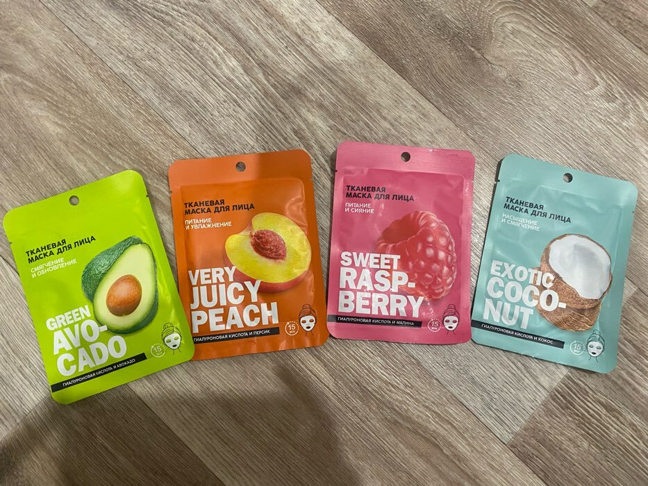 Фотография покупателя товара Маска для лица тканевая с гиалуроновой кислотой Sweet raspberry, питание и сияние, PICO MICO - Фото 25