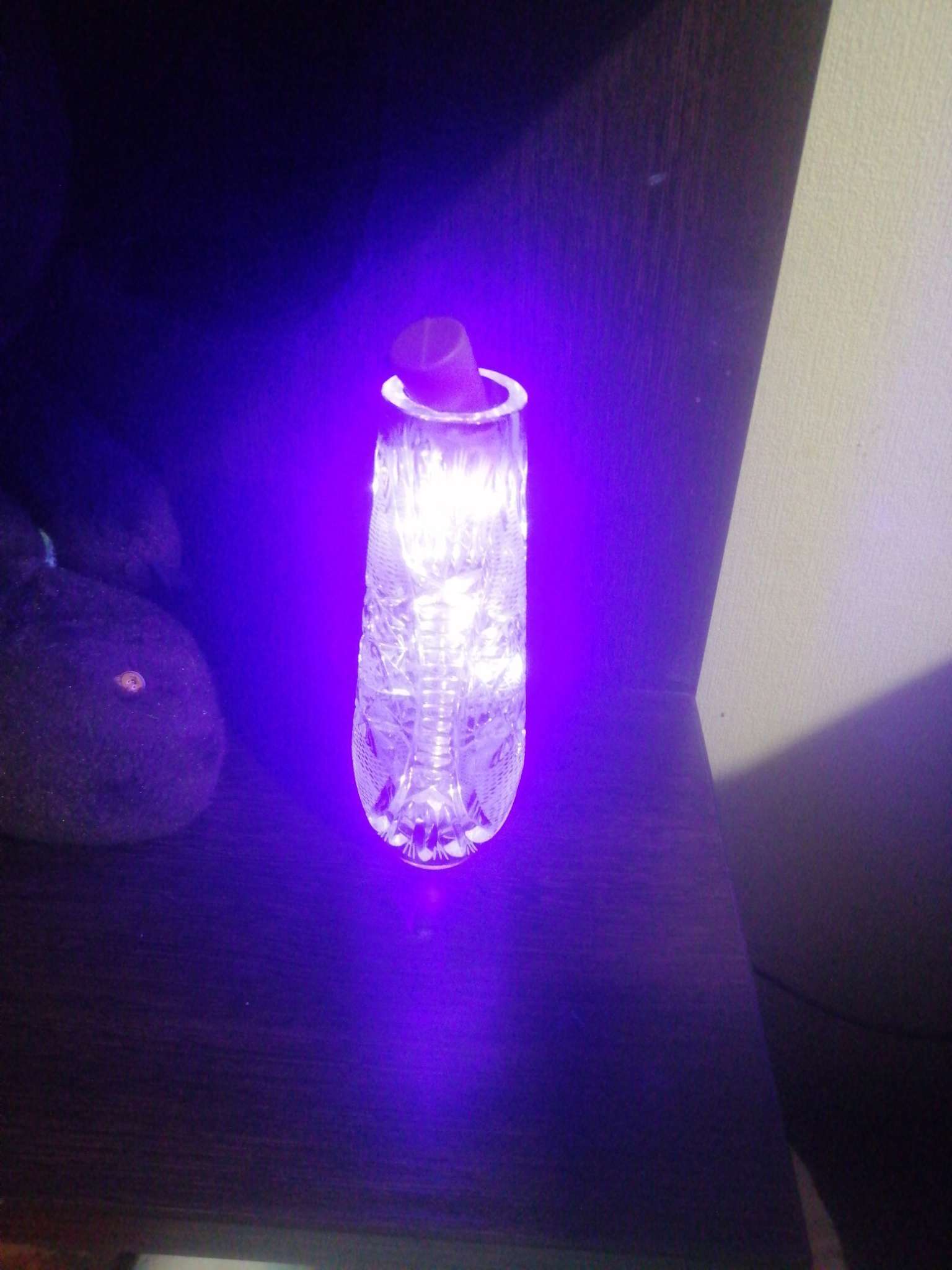 Фотография покупателя товара Гирлянда «Нить» 1 м роса с пробкой, IP20, серебристая нить, 10 LED, свечение фиолетовое, LR44х3