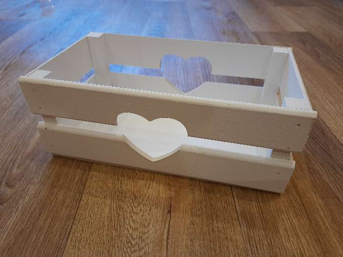 Фотография покупателя товара Кашпо деревянное 24.5×13.5×9 см "Двушка Лайт" реечное, сердце, белый Дарим Красиво
