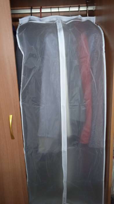 Фотография покупателя товара Чехол для одежды плотный объёмный Доляна, 60×110×30 см, PEVA, цвет белый - Фото 9