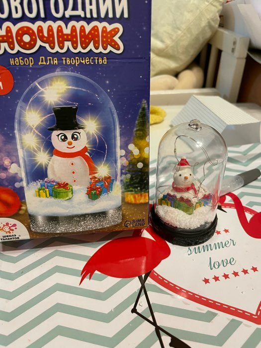 Фотография покупателя товара Набор для творчества «Новогодний ночник своими руками: снеговик»