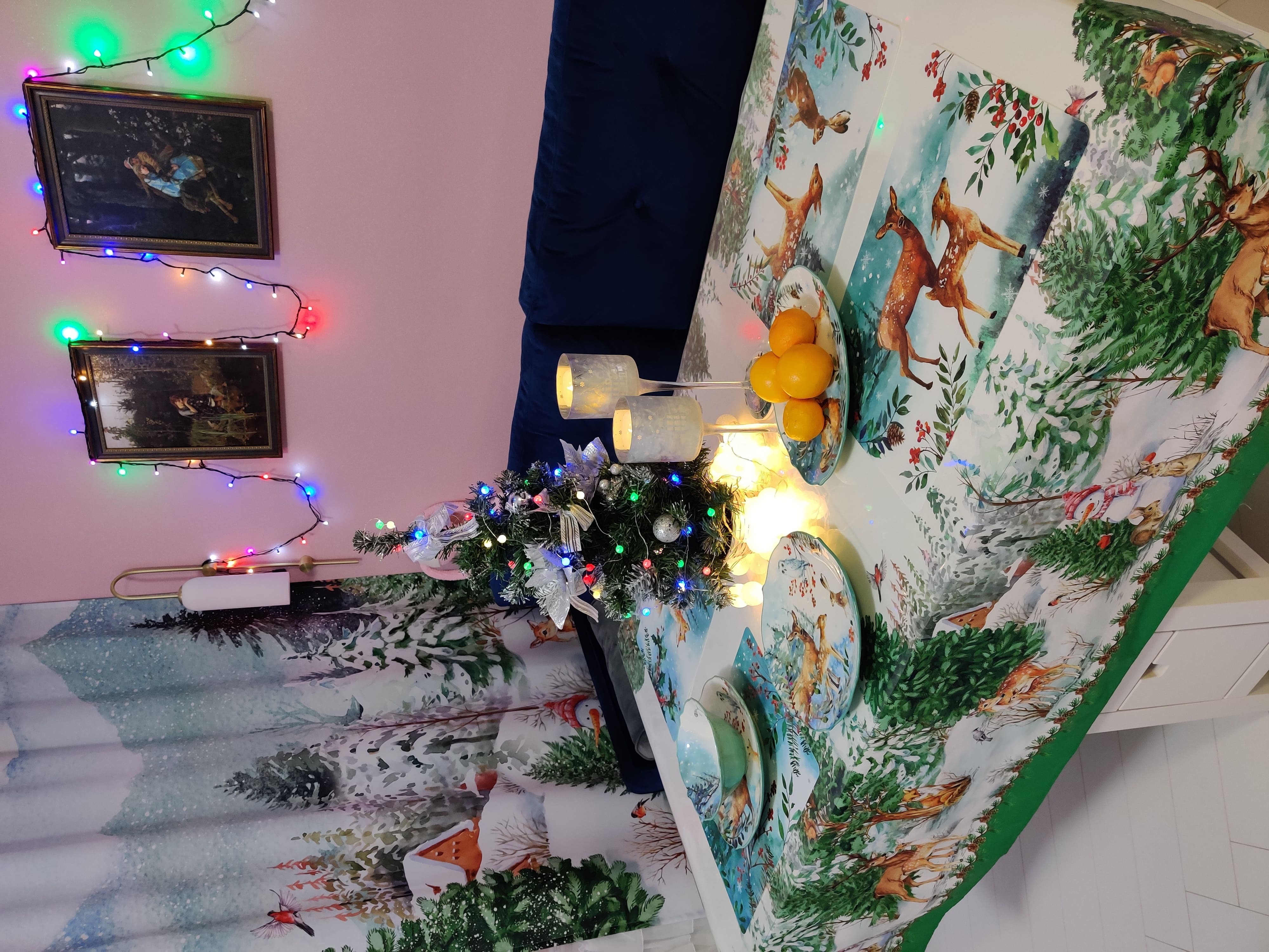 Фотография покупателя товара Скатерть «Этель: Новогодний лес», 180 × 148 см с ГМВО, 100 % хлопок, саржа, 190 г/м²