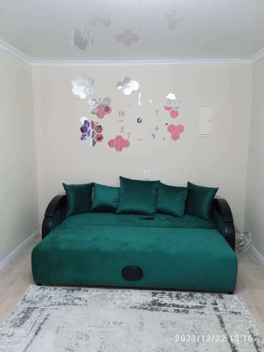 Фотография покупателя товара Прямой диван «Мария», еврокнижка, рогожка savana plus, цвет mocca - Фото 3