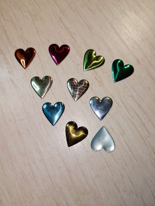 Фотография покупателя товара Декор для творчества металл "Сердца" разноцветные набор 100 шт 1,2х1,2 см - Фото 3