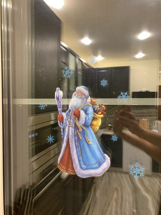 Фотография покупателя товара Наклейки на стекло «Сказочного Нового года», многоразовые, 20 × 34 см - Фото 1