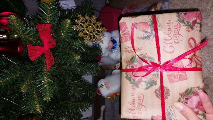 Фотография покупателя товара Бумага упаковочная новогодняя крафт белый «Зимняя сказка», 70×100 см - Фото 9