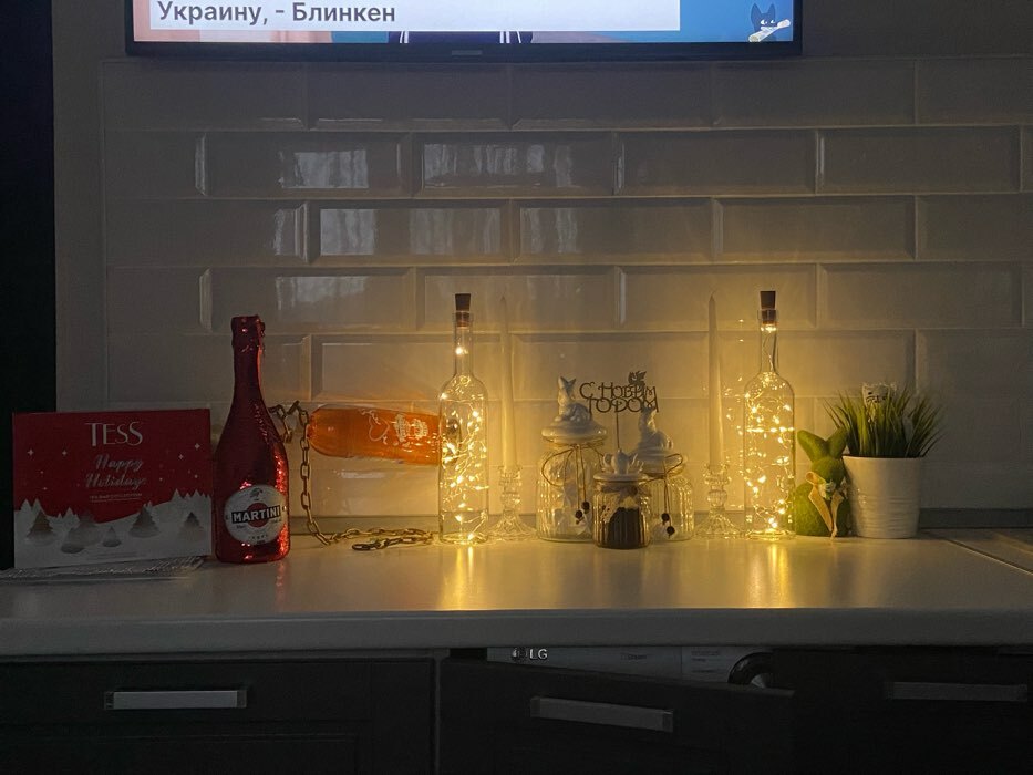Фотография покупателя товара Гирлянда «Нить» 2 м роса с пробкой, IP20, серебристая нить, 20 LED, свечение тёплое белое, LR44х3 - Фото 5