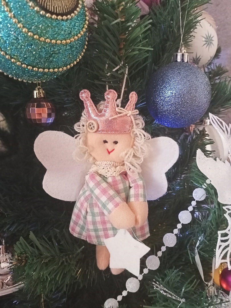 Фотография покупателя товара Кукла интерьерная «Ангелочек», с звездой в руках, цвета МИКС - Фото 7