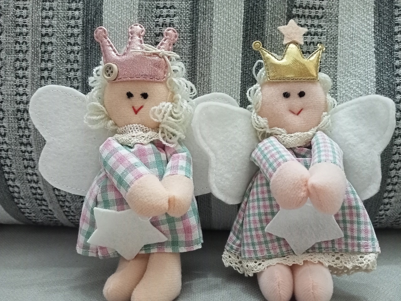 Фотография покупателя товара Кукла интерьерная «Ангелочек», с звездой в руках, цвета МИКС - Фото 6