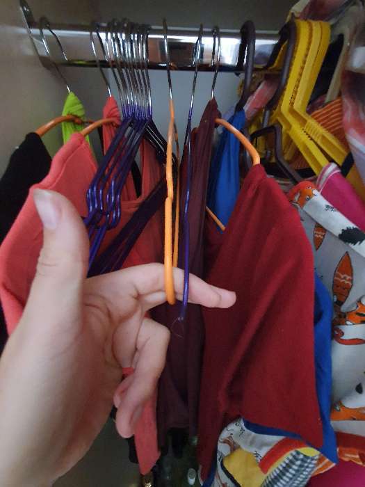 Фотография покупателя товара Плечики-вешалки для одежды Доляна, размер 40-44, антискользящее покрытие, цвет бронзовый - Фото 32