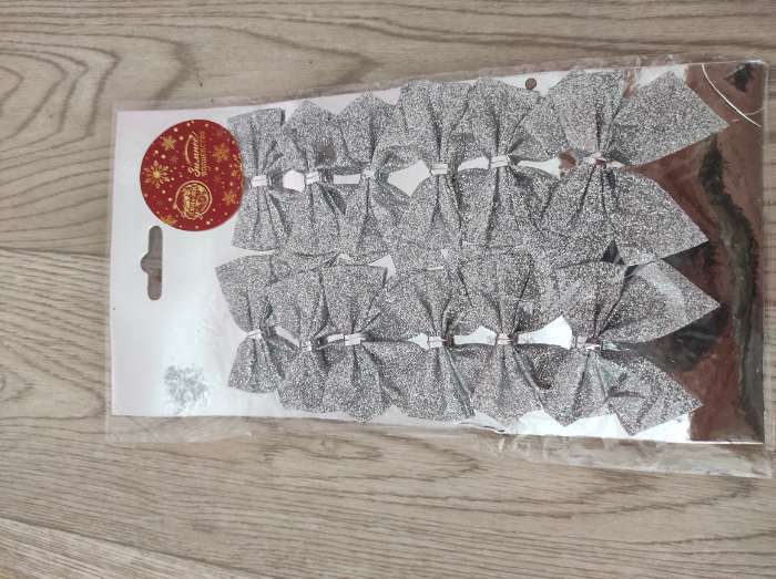 Фотография покупателя товара Ёлочные игрушки 12 шт. «Зимнее волшебство. Бантик» пластик, 5.5×5 см, белый - Фото 16