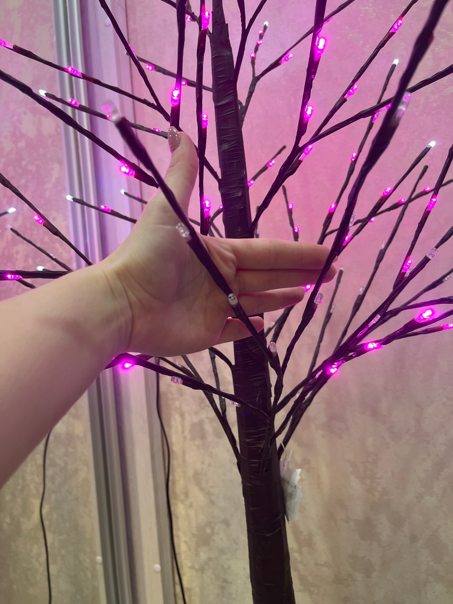 Фотография покупателя товара Светодиодное дерево 1.5 м, 224 LED, мерцание, 220 В, свечение розовое - Фото 23