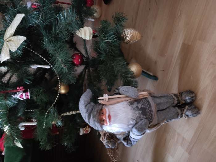 Фотография покупателя товара Дед Мороз "В сером костюмчике с лыжами" 30х18 см - Фото 1
