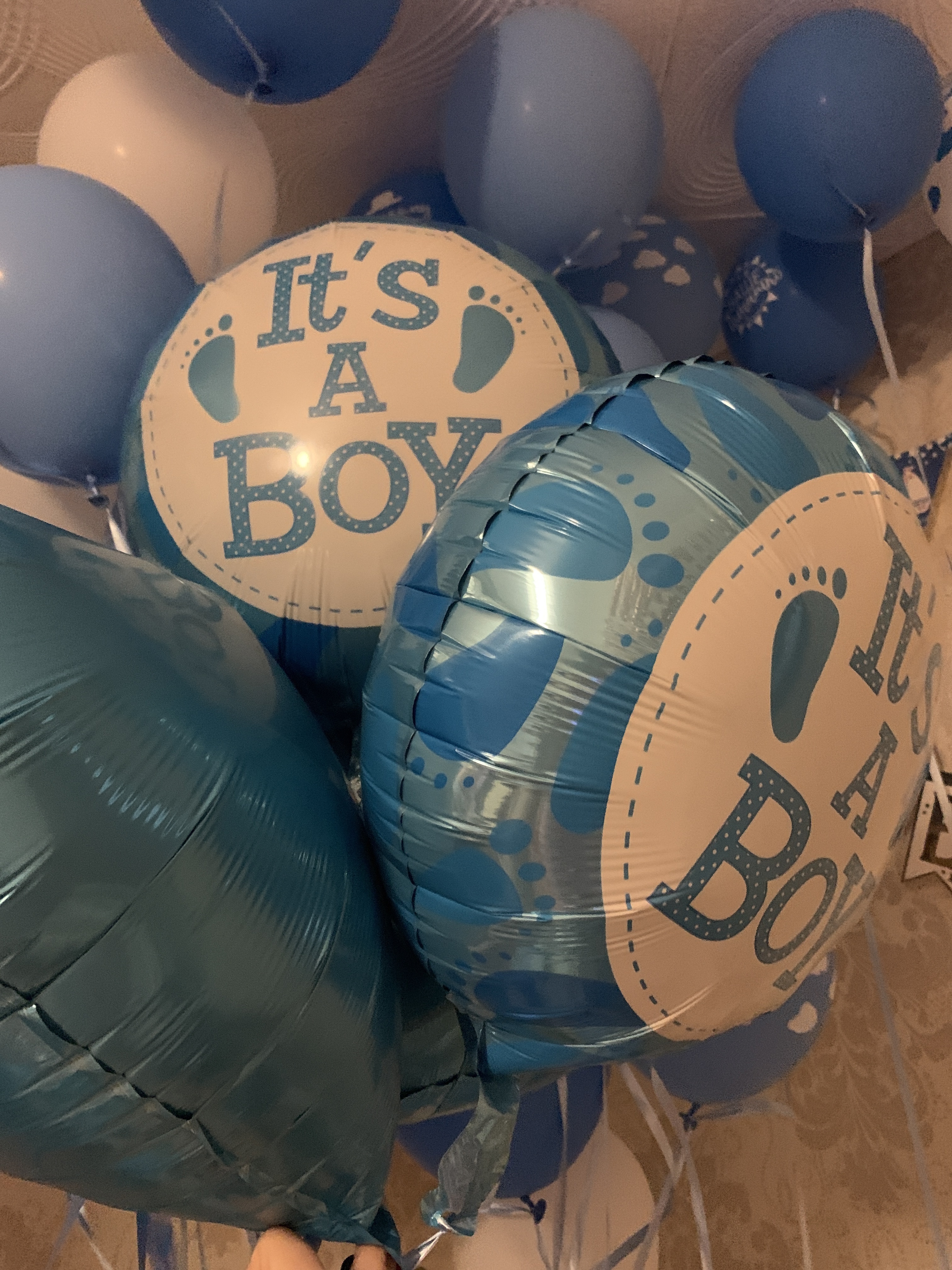 Фотография покупателя товара Букет из шаров «Рождение мальчика», пяточка, фольга, набор из 5 шт.