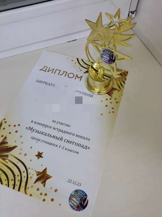 Фотография покупателя товара Диплом «Звезды», бело-золотой, 157 г/м² - Фото 1