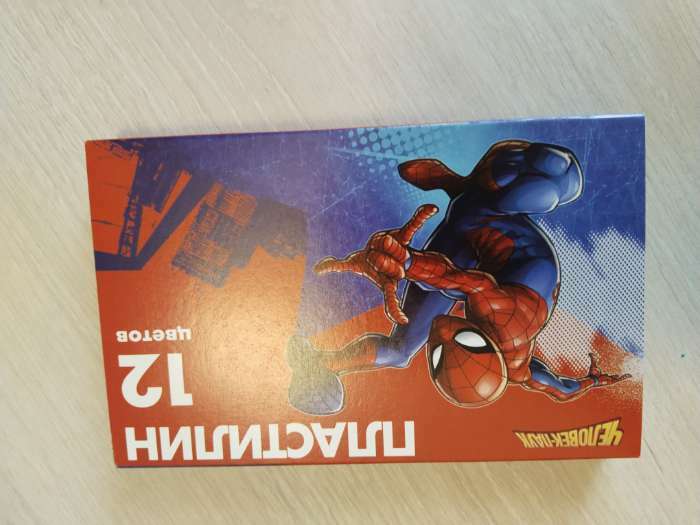 Фотография покупателя товара Пластилин 12 цветов 180 г «Супергерой», Человек-паук