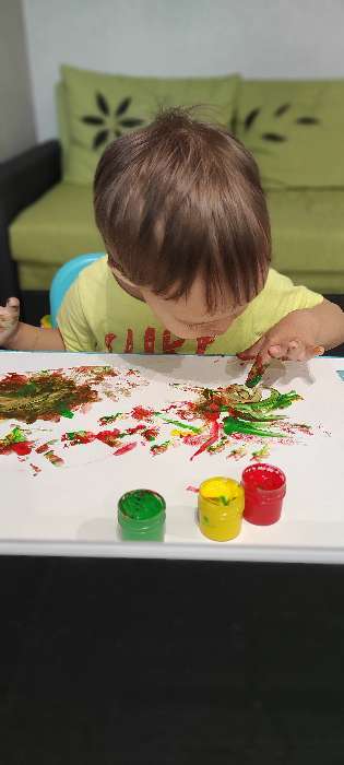 Фотография покупателя товара Краски пальчиковые набор 6 цветов x 20 мл Calligrata, для детей от 1 года - Фото 11