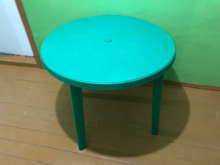 Фотография покупателя товара Стол круглый, 90х90х75 см, цвет зелёный