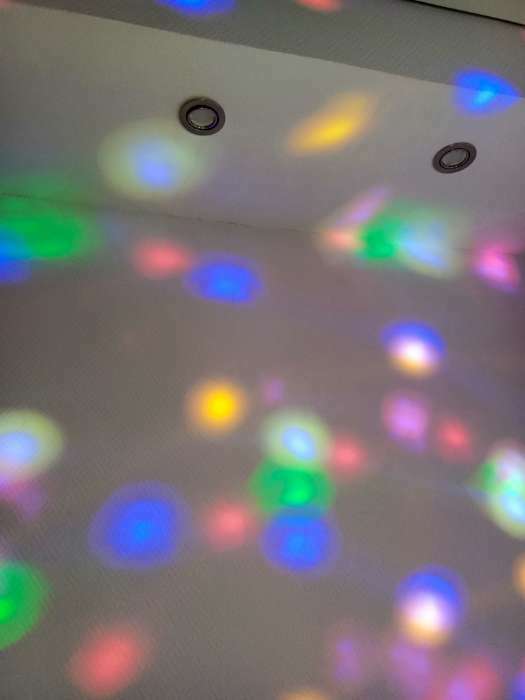 Фотография покупателя товара Световой прибор «Диско-шар» 12 см, Е27, свечение RGB - Фото 3