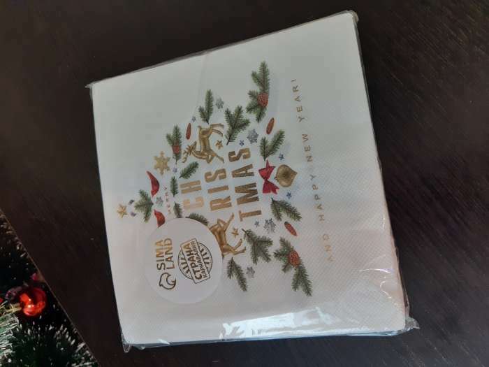 Фотография покупателя товара Салфетки бумажные «Ёлочка», 33х33 см, набор 20 шт. - Фото 2