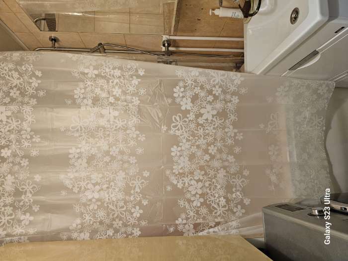 Фотография покупателя товара Штора для ванной Доляна «Ажур», 180×180 см, EVA, цвет белый - Фото 1