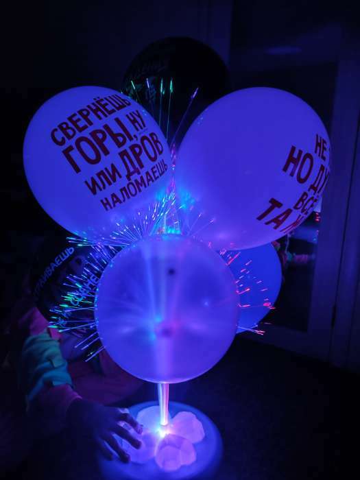 Фотография покупателя товара Стойка для воздушных шаров, на 7 шаров, с подсветкой, основание ромашка - Фото 1