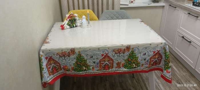 Фотография покупателя товара Набор новогодний «Этель. Новогодняя сказка»: скатерть 150×110 см ±3 см, с ГМВО, салфетки 40×40 см, 4 шт. - Фото 3