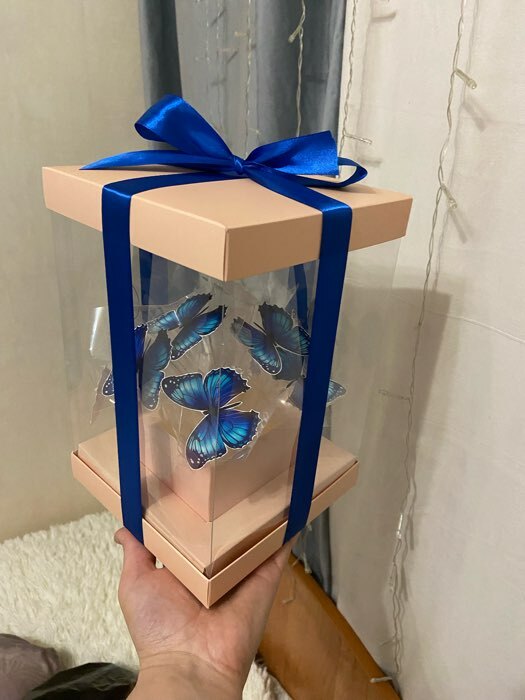 Фотография покупателя товара Коробка подарочная для цветов с вазой и PVC окнами складная, упаковка, «Бежевая», 16 х 23 х 16 см - Фото 1