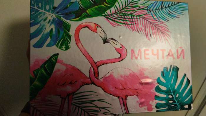 Фотография покупателя товара Шкатулка дерево "Розовые фламинго. Мечтай" кожзам глянец 5,5х24х17 см - Фото 3