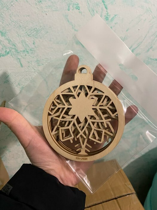 Фотография покупателя товара Заготовки для творчества на новый год «Шары со снежинками», 5 шт. - Фото 1