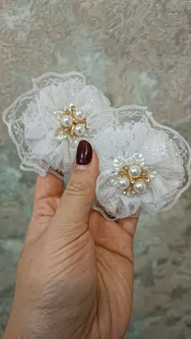 Фотография покупателя товара Декор для творчества металл, пластик «Цветок с жемчужинами», стразы, 1.8×3.4×3.4 см - Фото 3