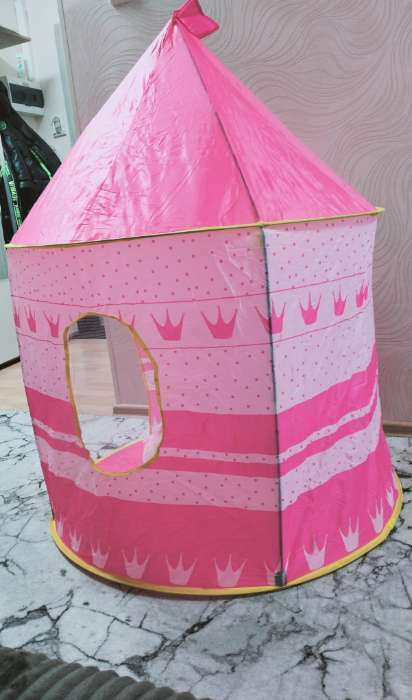 Фотография покупателя товара Палатка детская игровая «Шатёр», розового цвета - Фото 3