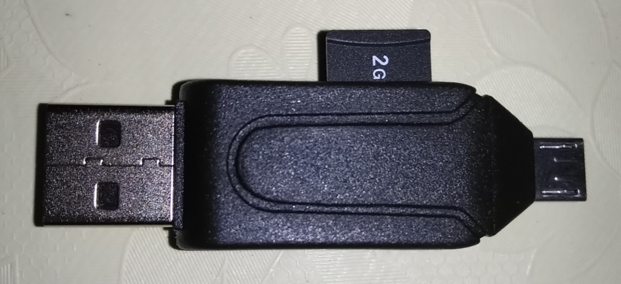 Фотография покупателя товара Картридер-OTG LuazON LNCR-001, подключение microUSB и USB, слоты SD microSD, черный - Фото 1