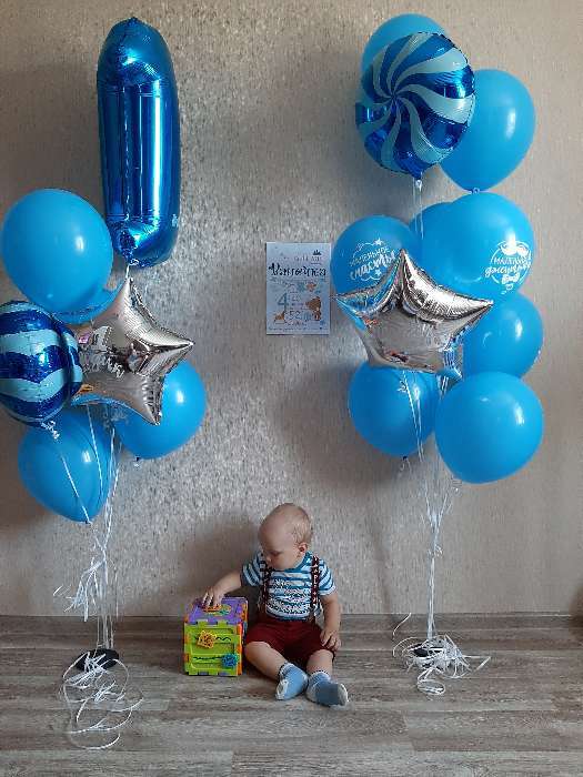 Фотография покупателя товара Шар воздушный 12" «День рождения мальчика», набор 5 шт., цвет голубой - Фото 4