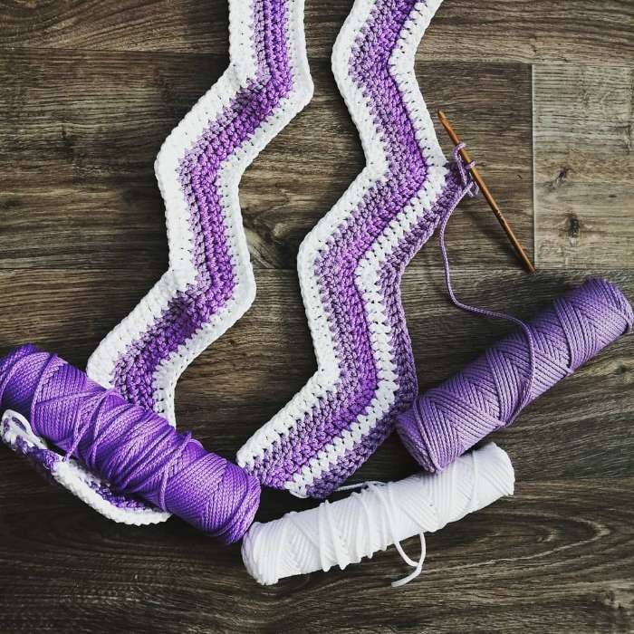 Фотография покупателя товара Шнур для вязания без сердечника 100% полиэфир, ширина 3мм 100м/210гр, (92 фиолетовый) - Фото 18