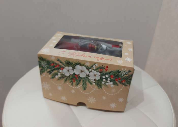 Фотография покупателя товара Коробка складная с двусторонним нанесением «С Новым годом!», хлопок, 16 х 10 х 10 см, Новый год
