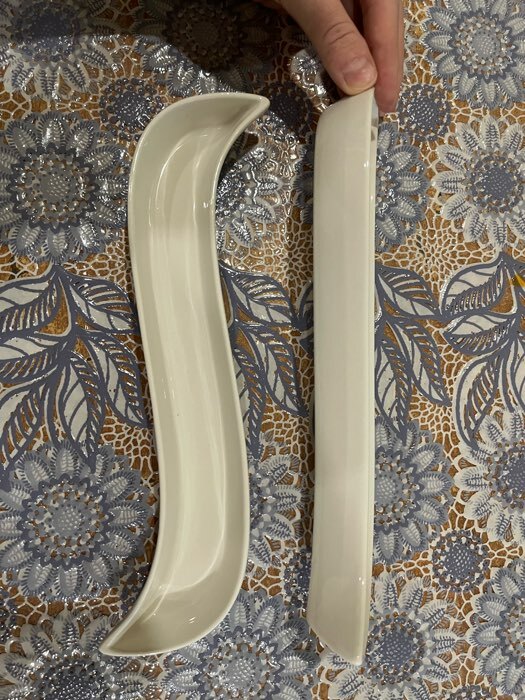 Фотография покупателя товара Блюдо для оливок керамическое «Серпан», 150 мл, 26×9×3 см, цвет белый - Фото 1